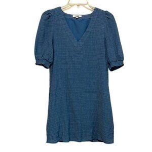 BB Dakota by Steve Madden Blue Mini Dress with Puff Sleeves, Women’s Medium